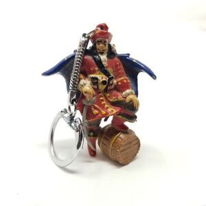 Vintage Captain Morgan Pirate On A Barrel Key Chain, Promotional, Estate